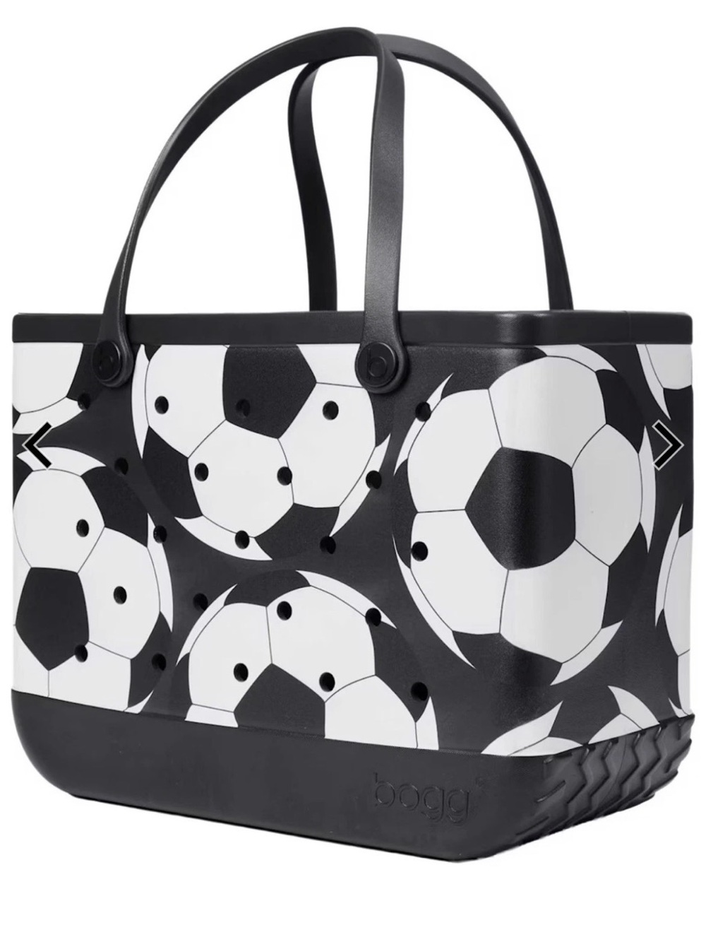 NWT BOGG BAG Black and White Soccer Print Tote Discontinued Sports Mom HTF!